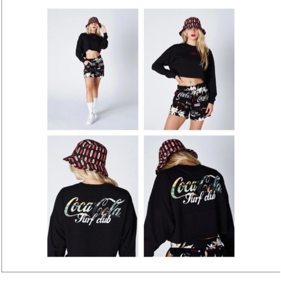 Kith x Coca-Cola Surf Club Cropped Long Sleeve T Shirt, Black size XS - Picture 8 of 8